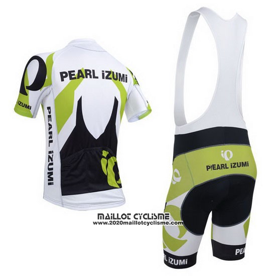 2013 Maillot Ciclismo Pearl Izumi Blanc et Vert Manches Courtes et Cuissard